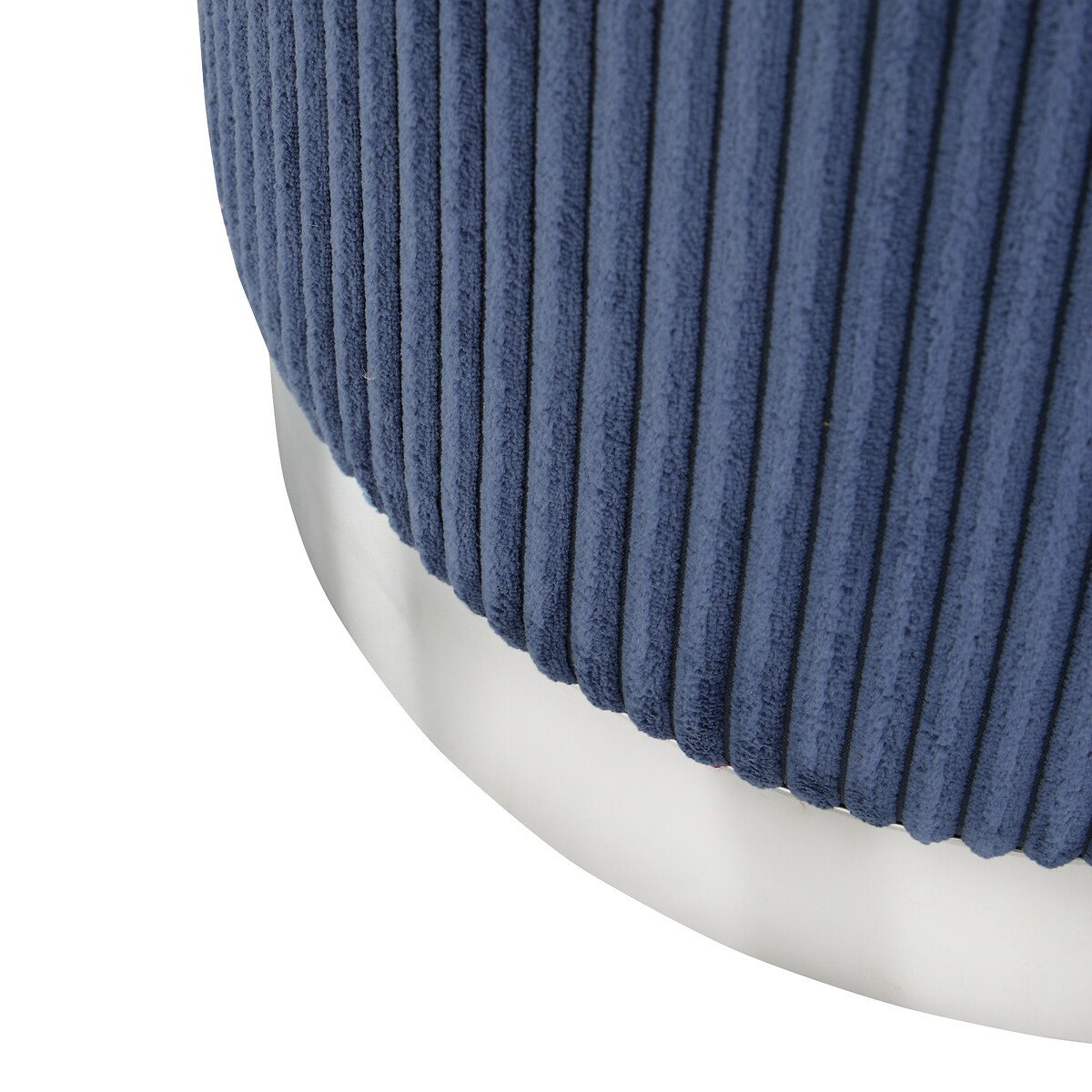 Pufe SYLIA azul escuro de veludo 38x38cm