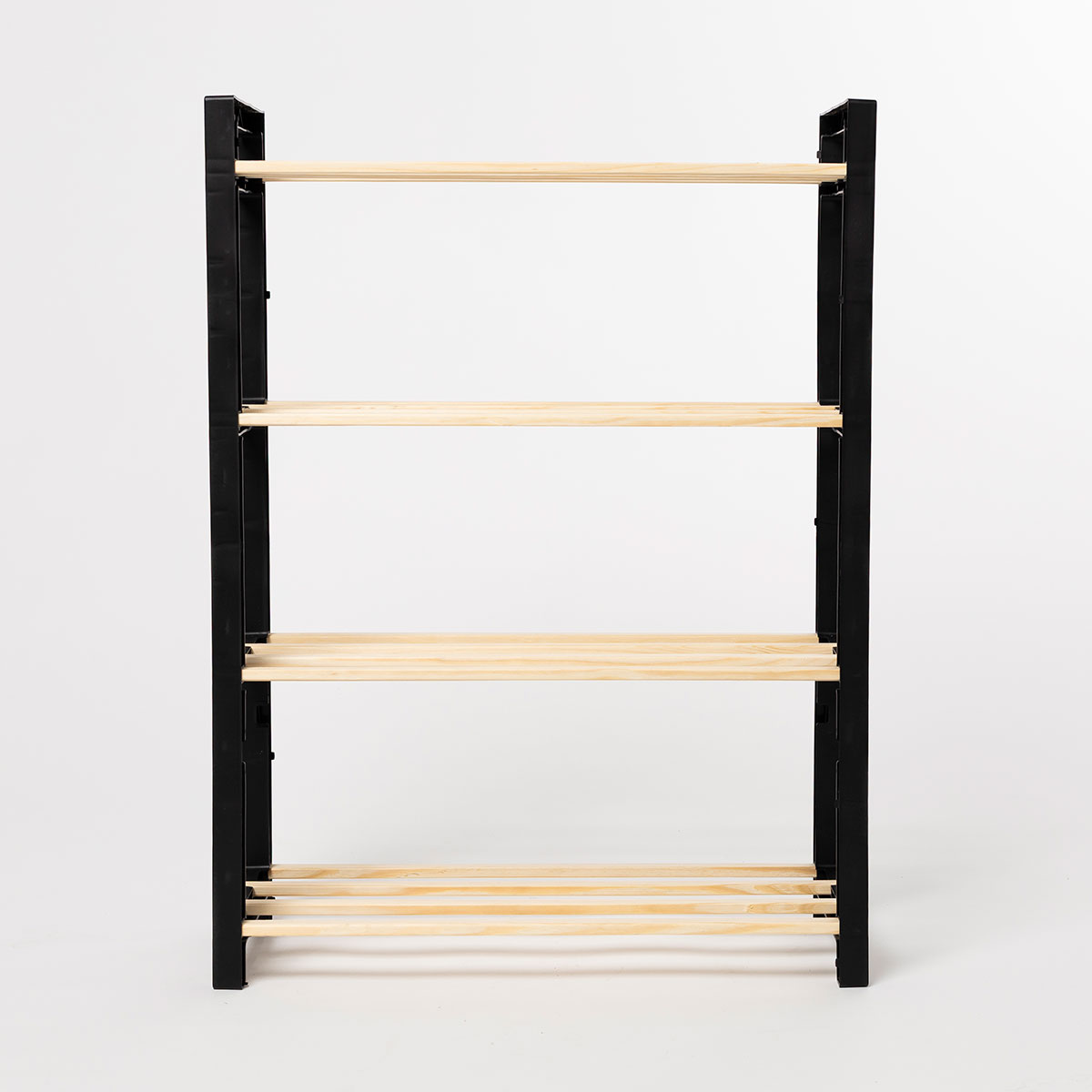 Sapateira com 4 níveis preta em madeira