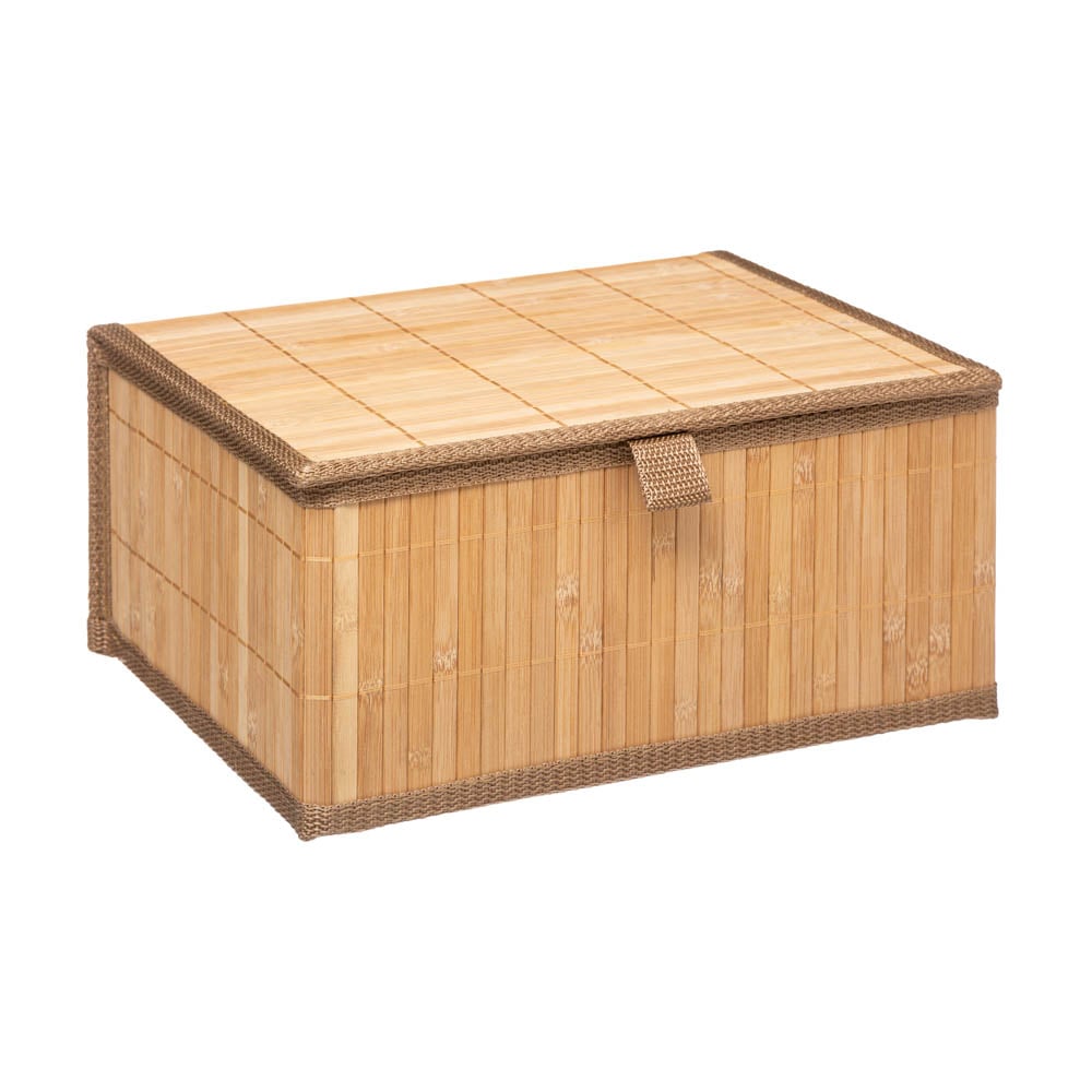 Cesto wc castanho em bambu com tampa 13,5x29cm