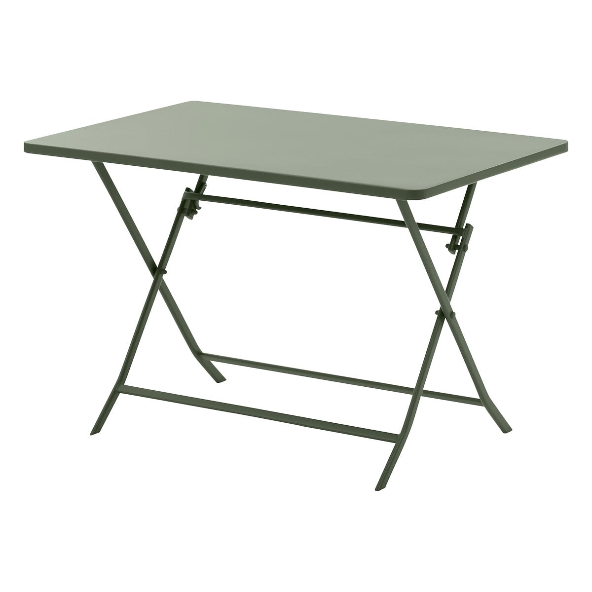 Mesa retangular dobr&aacute;vel GREENSBORO verde em metal