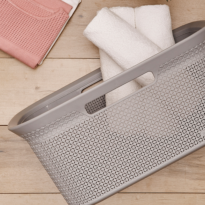 Cesto de roupa MODE cinza 45l