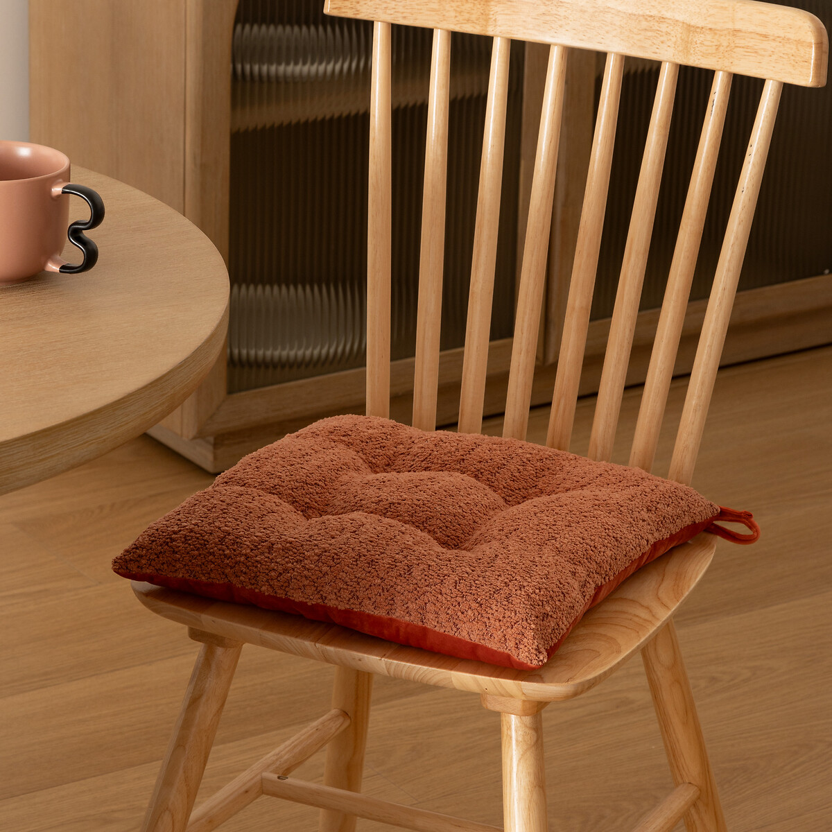 Coxim para cadeira AUTOMNE bouclette terracota 38x38cm