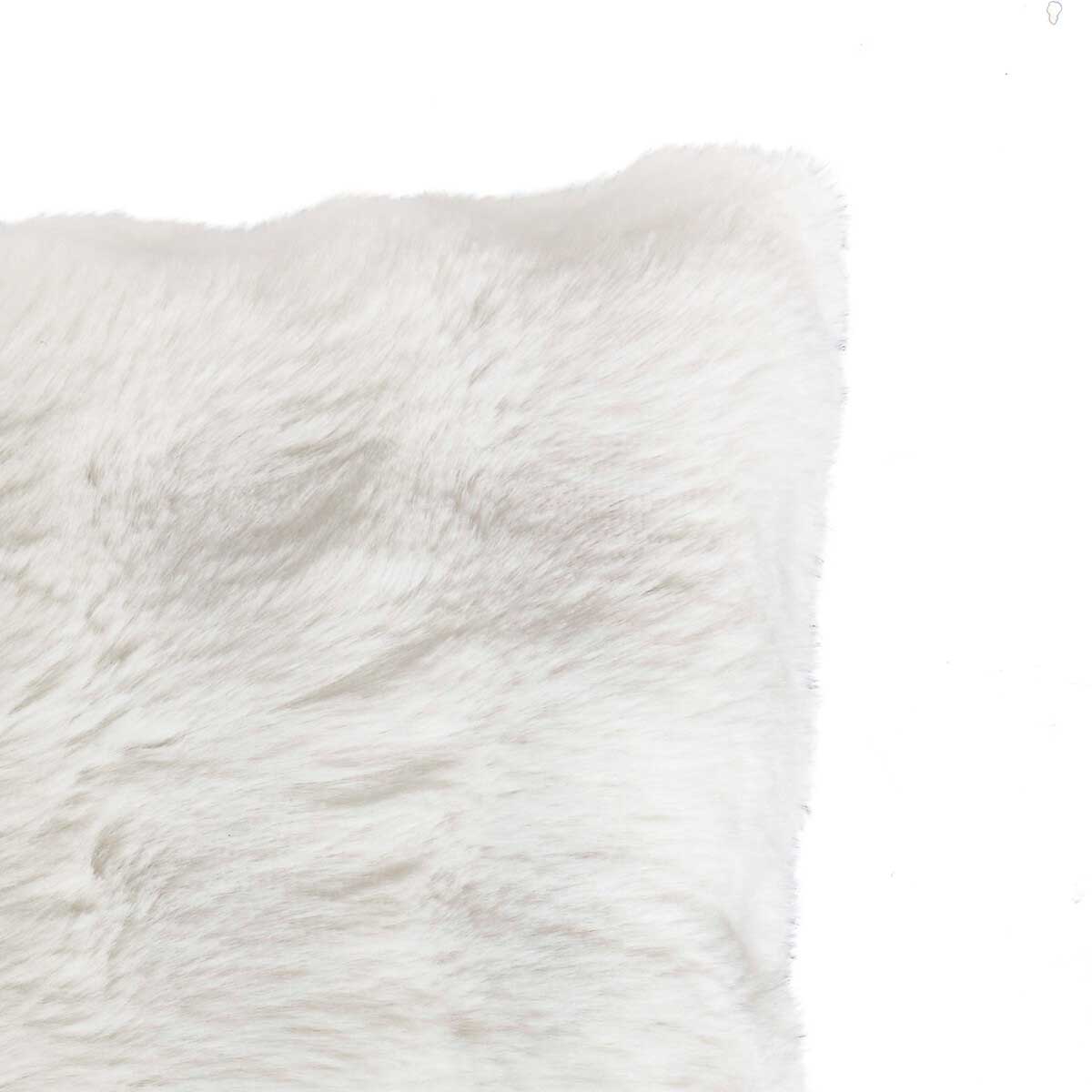 Almofada decorativa de pelo branco 45x45cm