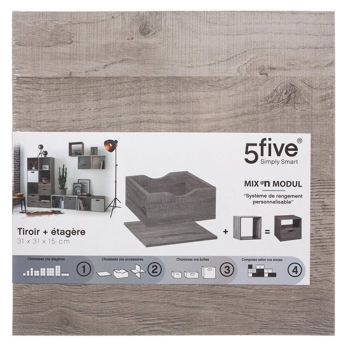 Gaveta e prateleira MIXMODUL cinza