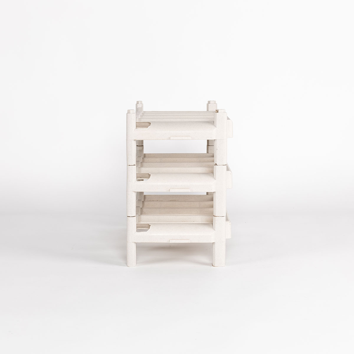 Conjunto de 3 garrafeiras bege para 12 garrafas