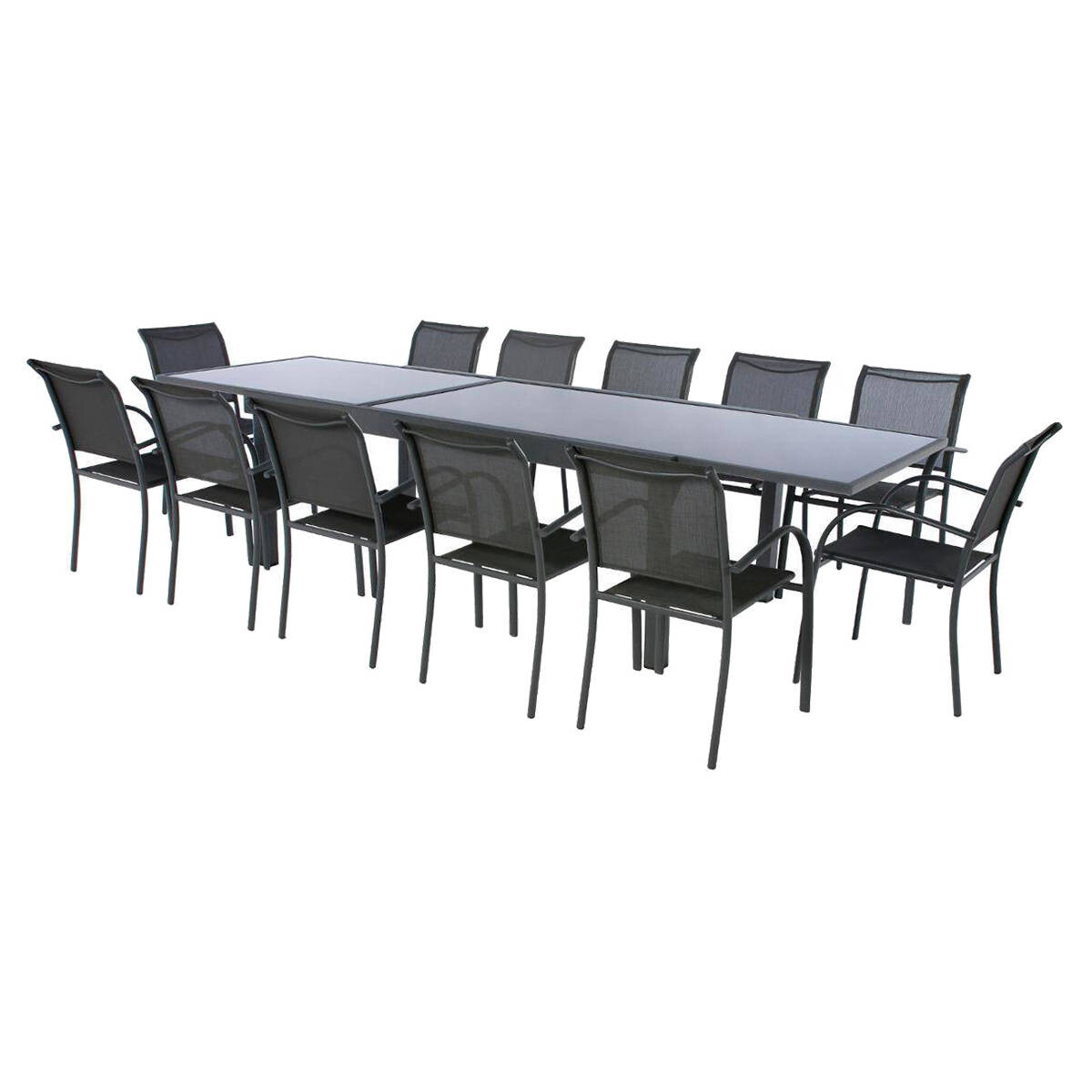 Mesa extens&iacute;vel PIAZZA cinza graphite 200-320cm