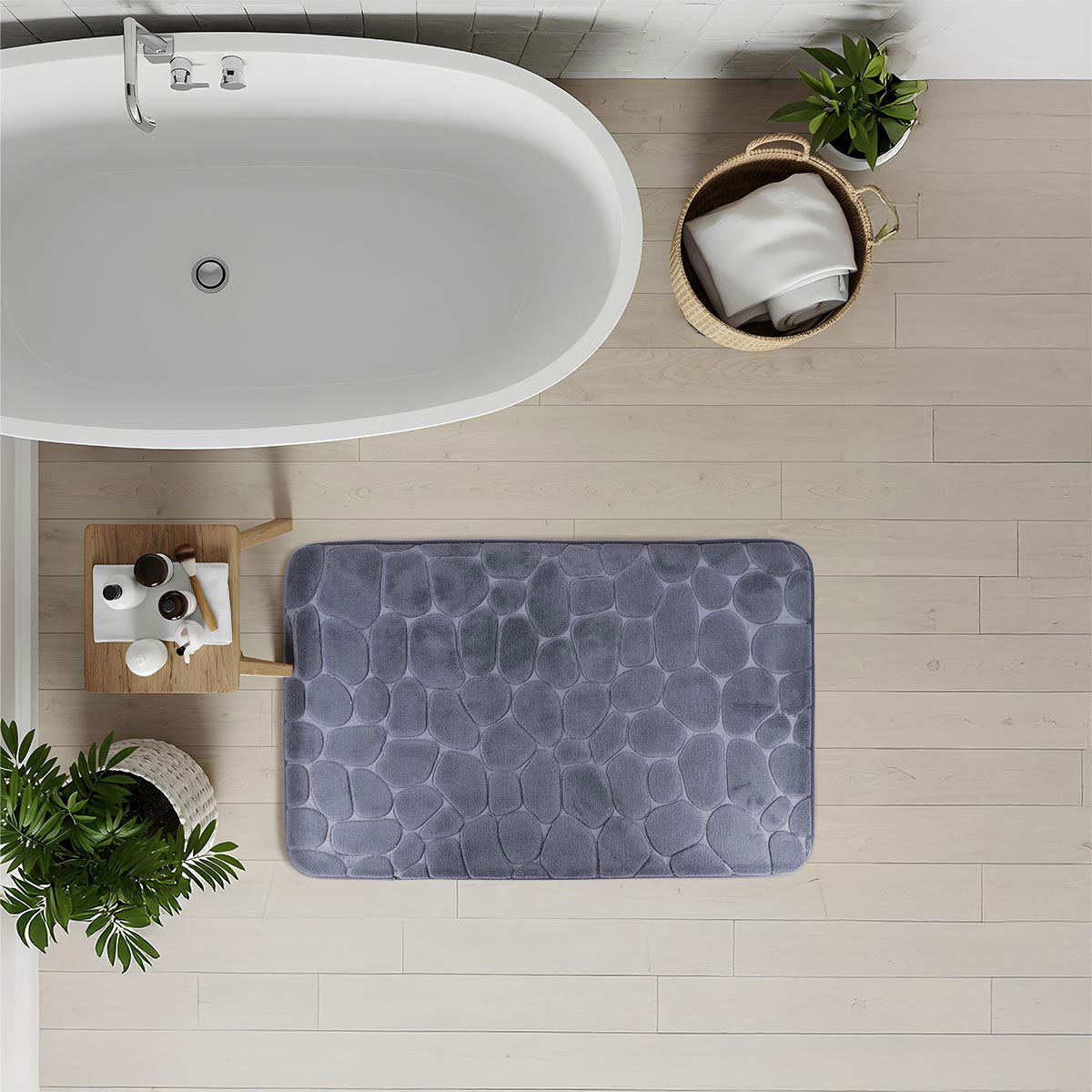 Tapete microfibra MEMOIRE cinza escuro