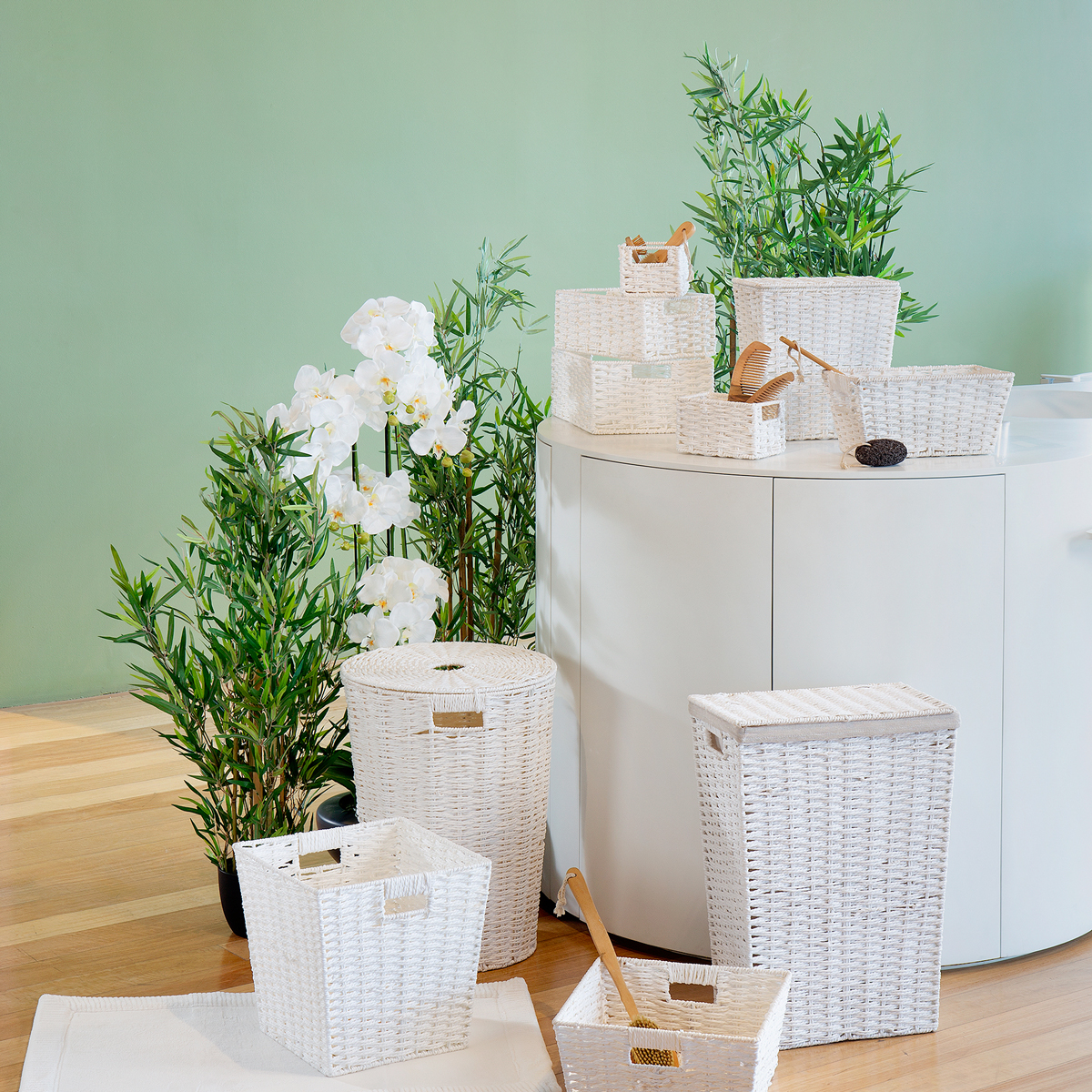 Cesto de arruma&ccedil;&atilde;o COSTA branco 18x28cm