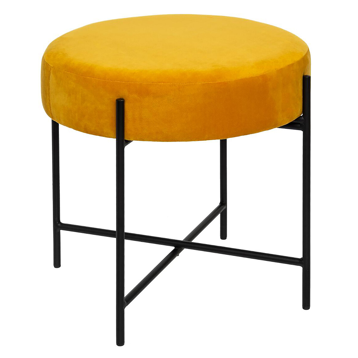 Banqueta ARTY ocre em veludo