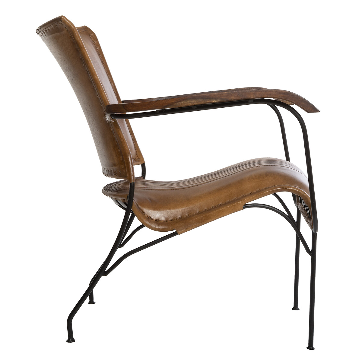 Poltrona HOPER castanho de couro