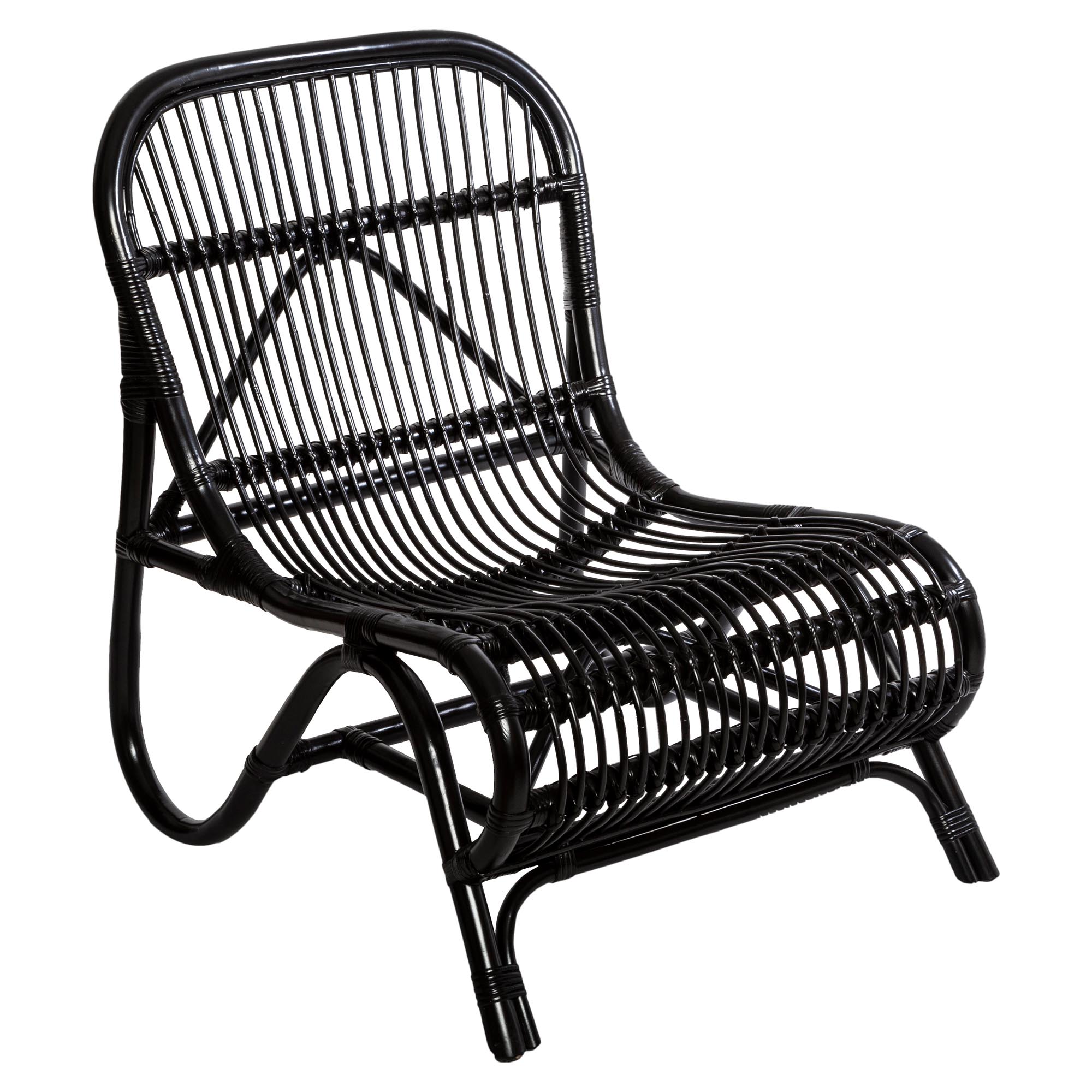 Cadeir&atilde;o Preto Em Rattan Tamara