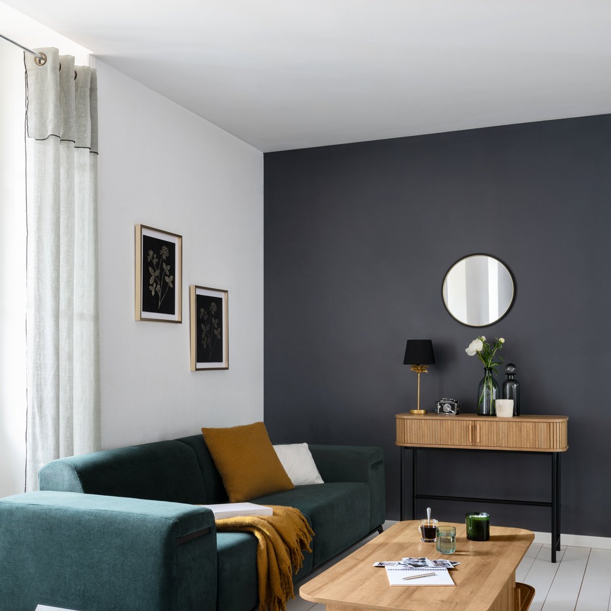 Cortina FRED branca risca preta 140x240cm