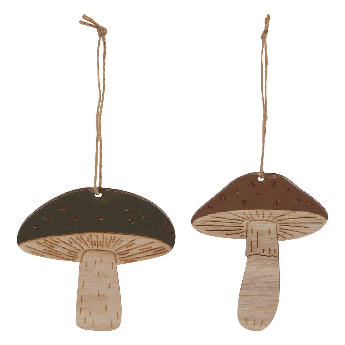 Conjunto de 2 pendurantes cogumelo 12cm