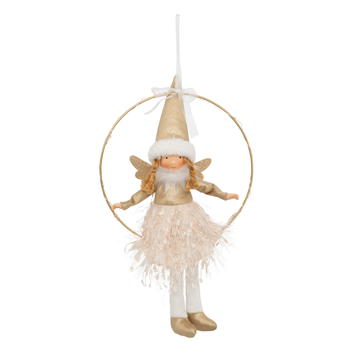 Figura de fada rose com gorro suspensa 32cm