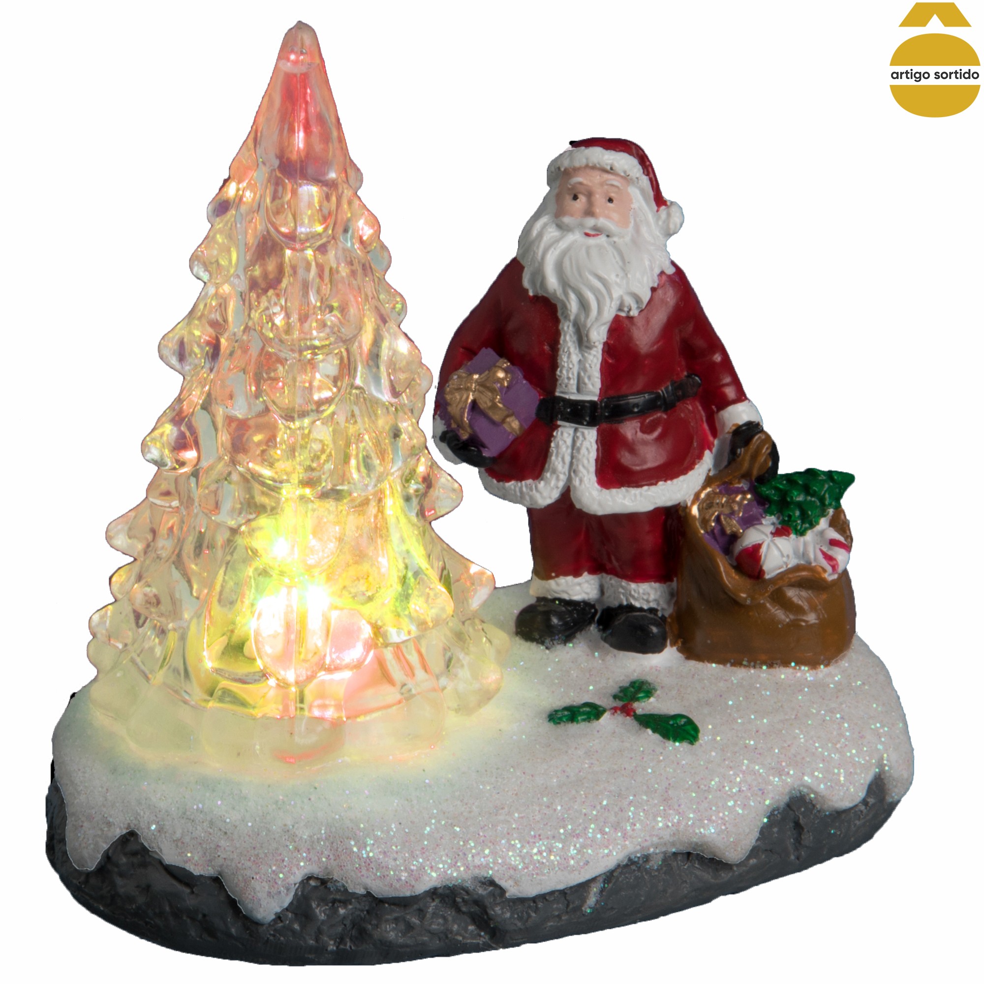 Mini cenário com árvore luminosa