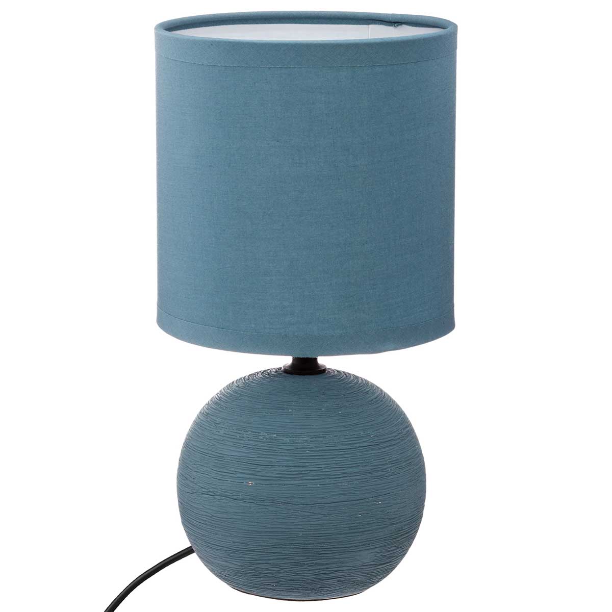 Candeeiro de mesa TIMEO azul em cerâmica com nervuras