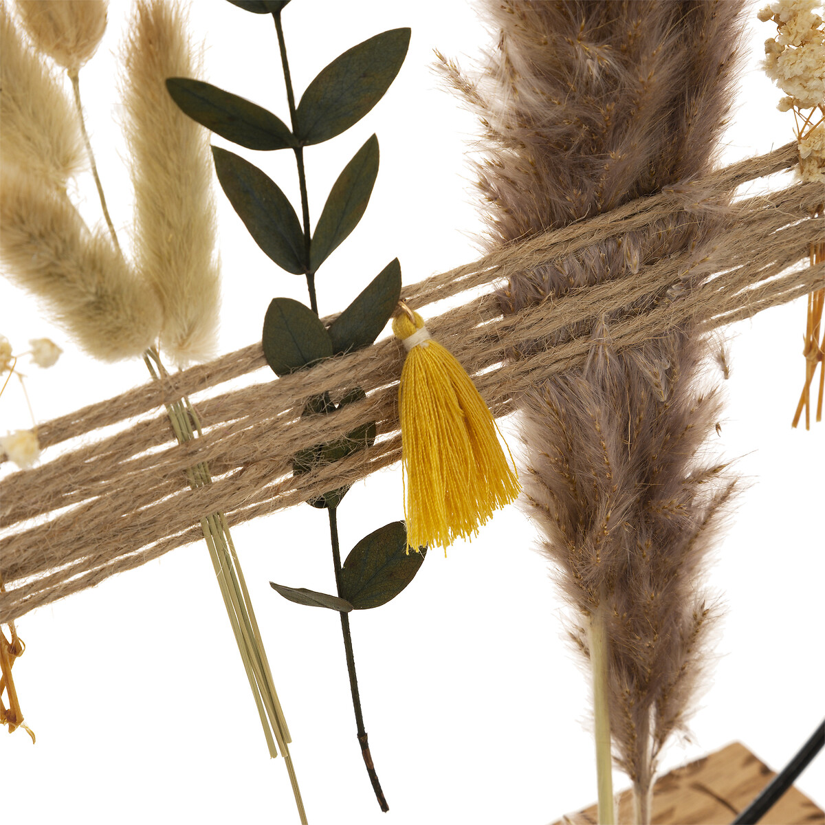 Coroa de flores secas CARAVANE com suporte em madeira