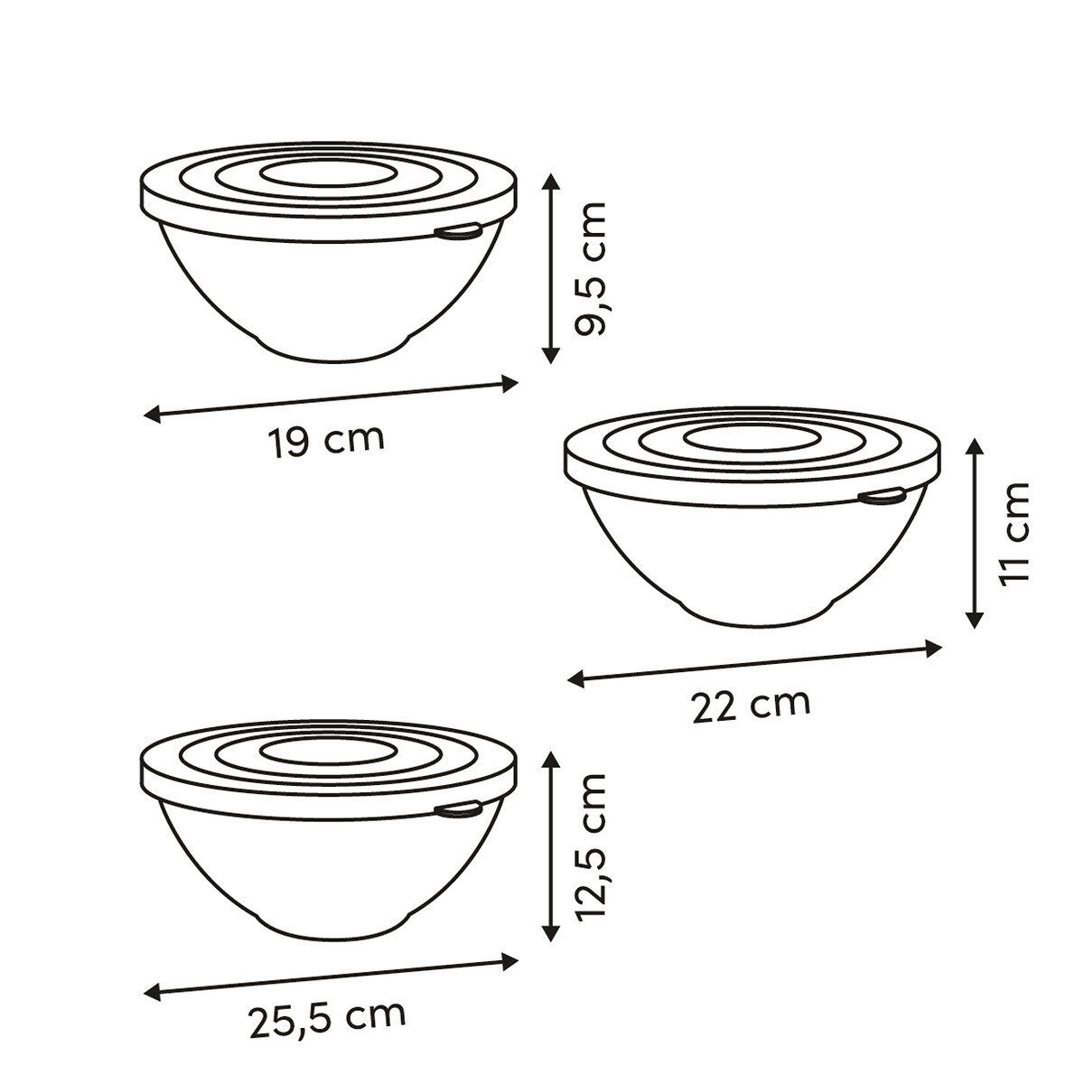 Conjunto de 3 caixas ESSEN com tampa