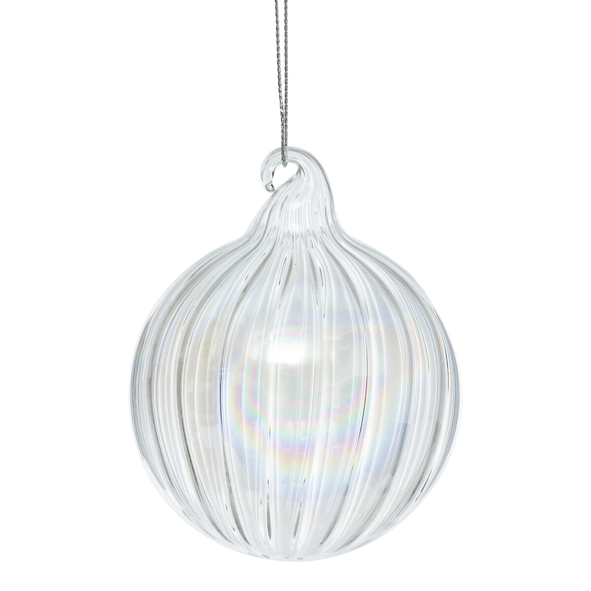 Bola transparente RISCAS relevo em vidro 8cm