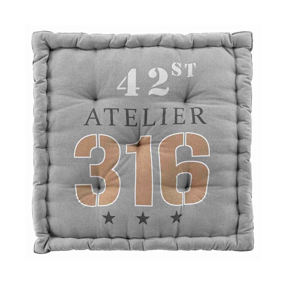 Coxim de ch&atilde;o DOUGLAS cinza 60x60cm