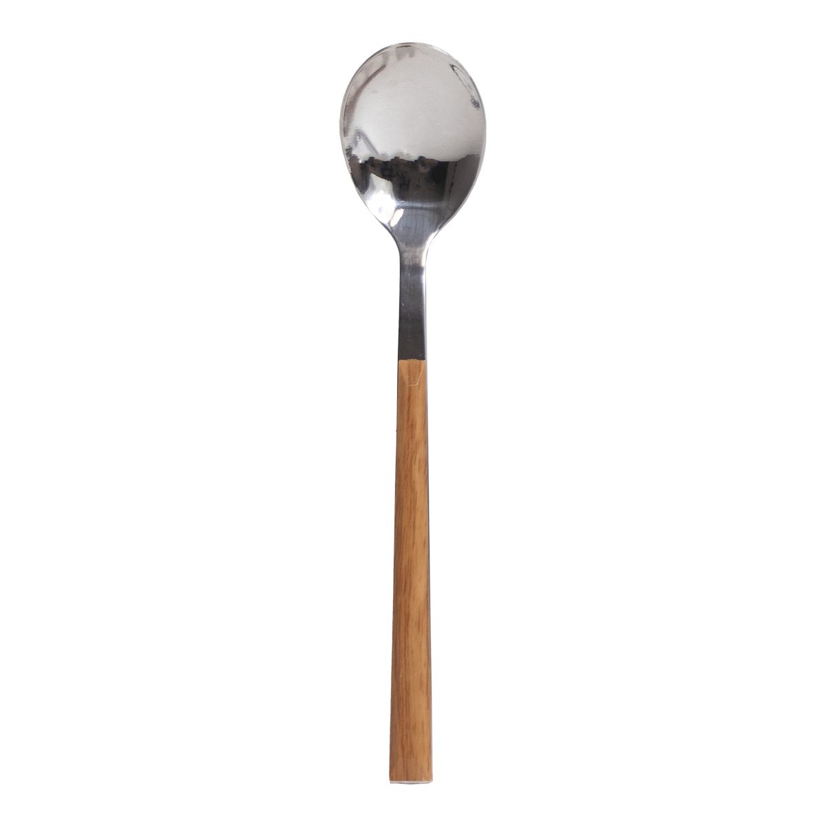 Colher de sobremesa LUNE em inox com cabo castanho