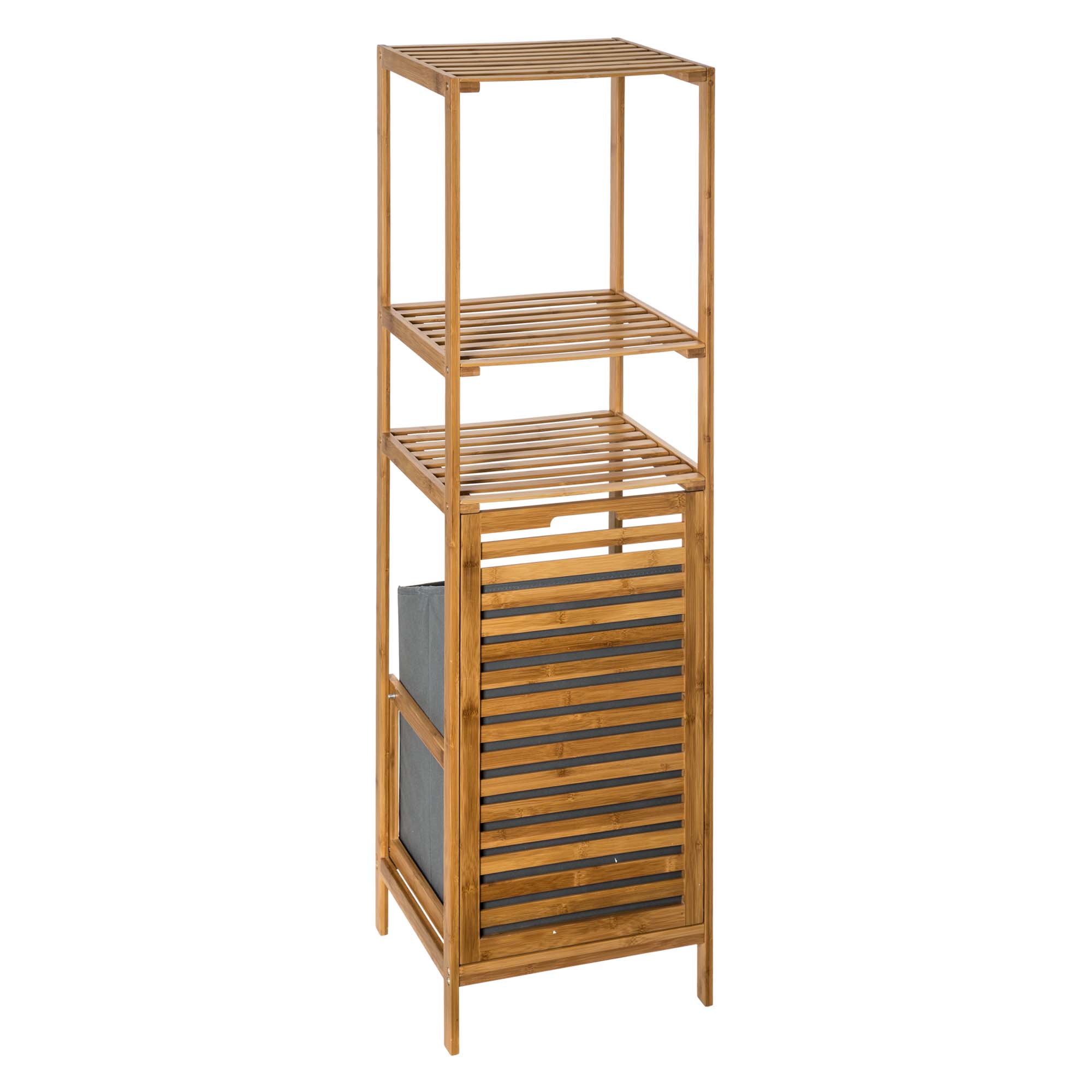 Estante wc bambu com cesto para roupa,  Estante wc bambu com cesto para roupa