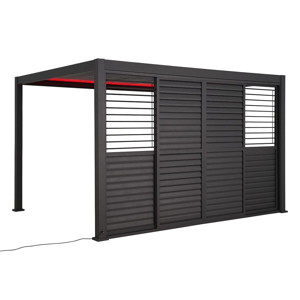 Persiana para p&eacute;rgola &Eacute;VORA cinza escuro 3m