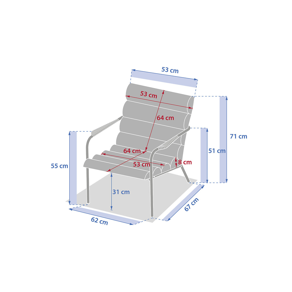 Conjunto de jardim SOLANI acajou para 4 pessoas