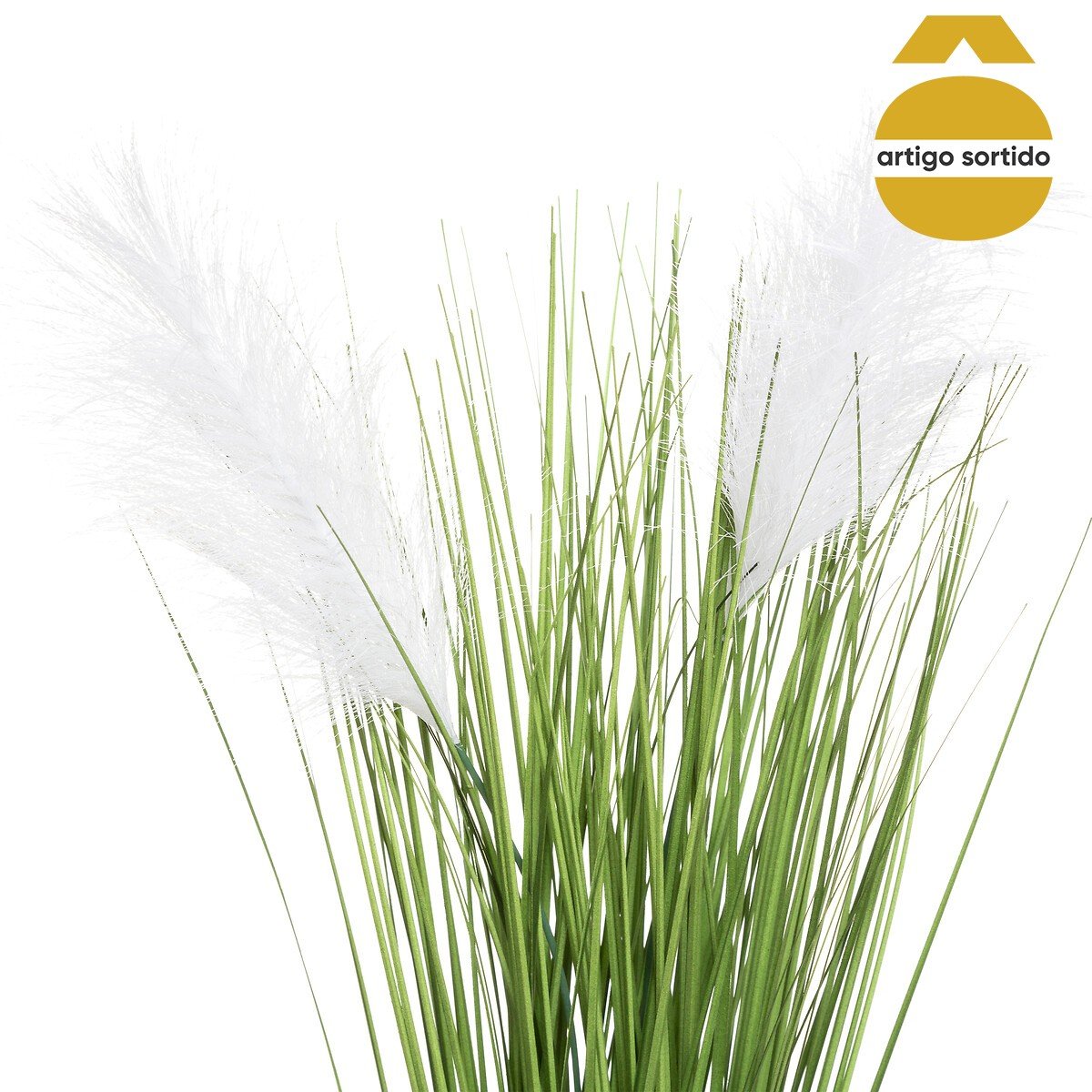 Vaso de cimento com plumas 68cm