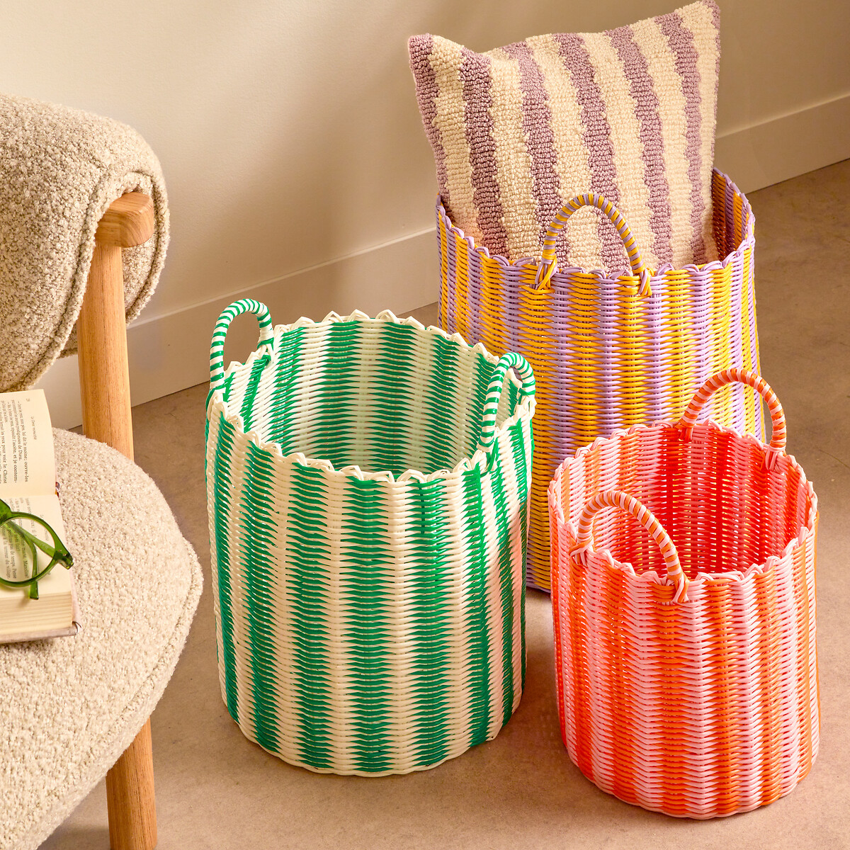 Cesto POOLSIDE amarelo 34cm