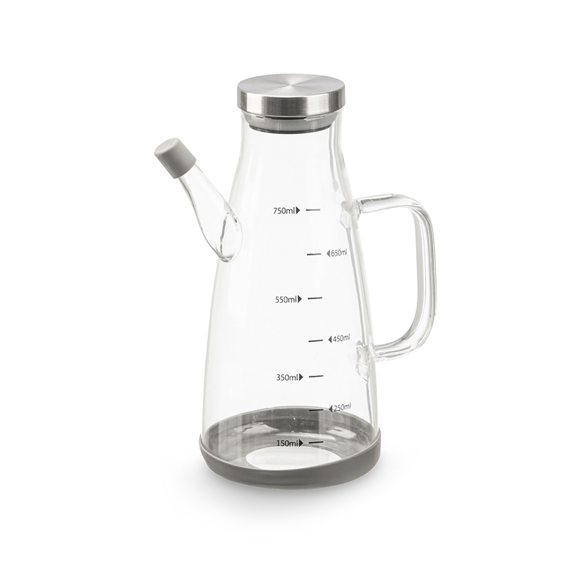 Galheteiro em vidro com tampa de a&ccedil;o 750ml