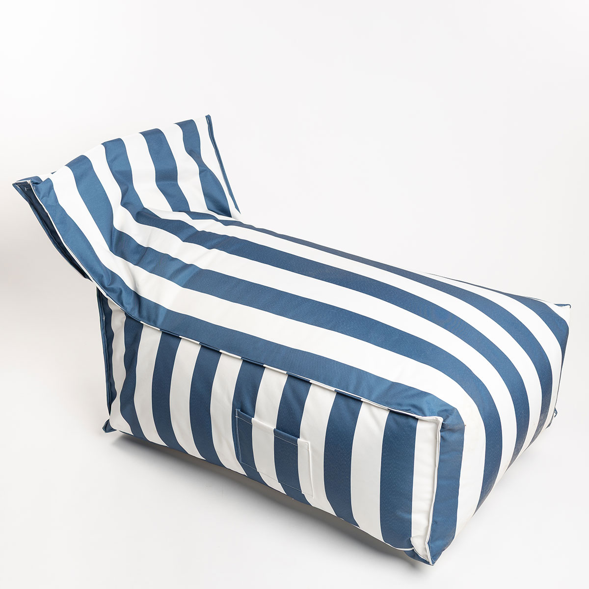 Pufe sofá impermeável riscas branco e azul