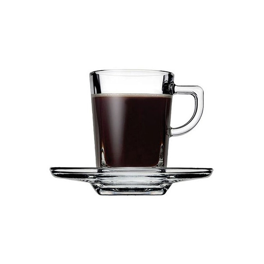 Ch&aacute;vena de caf&eacute; quadrada com pires