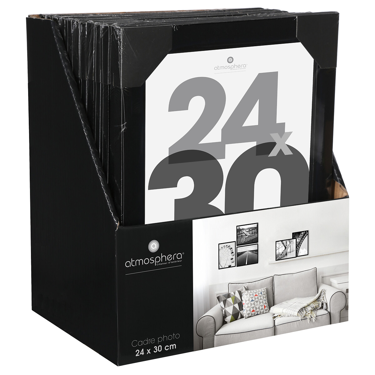 Moldura para fotos preta 24x30cm