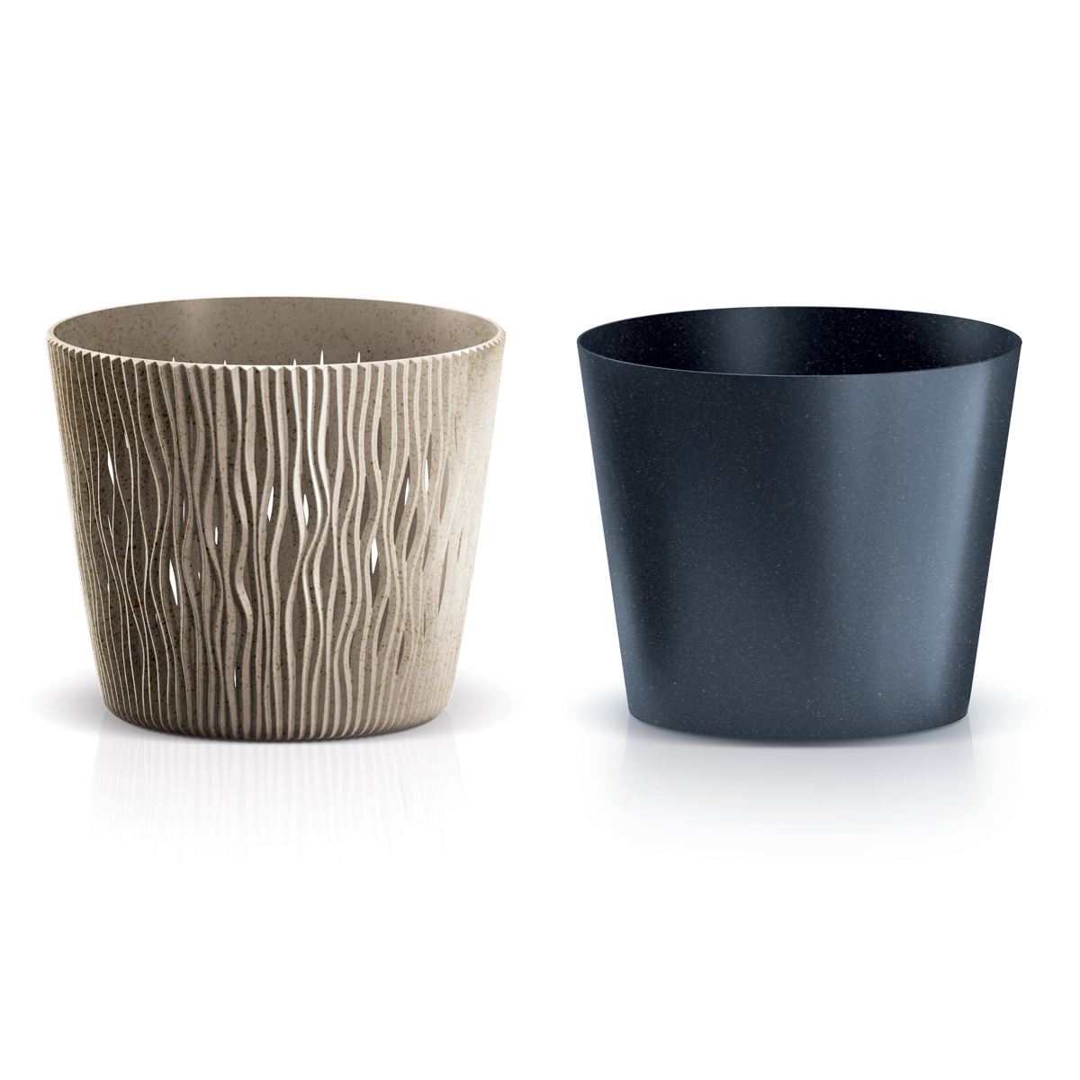 Vaso SANDY round taupe eco wood 19cm