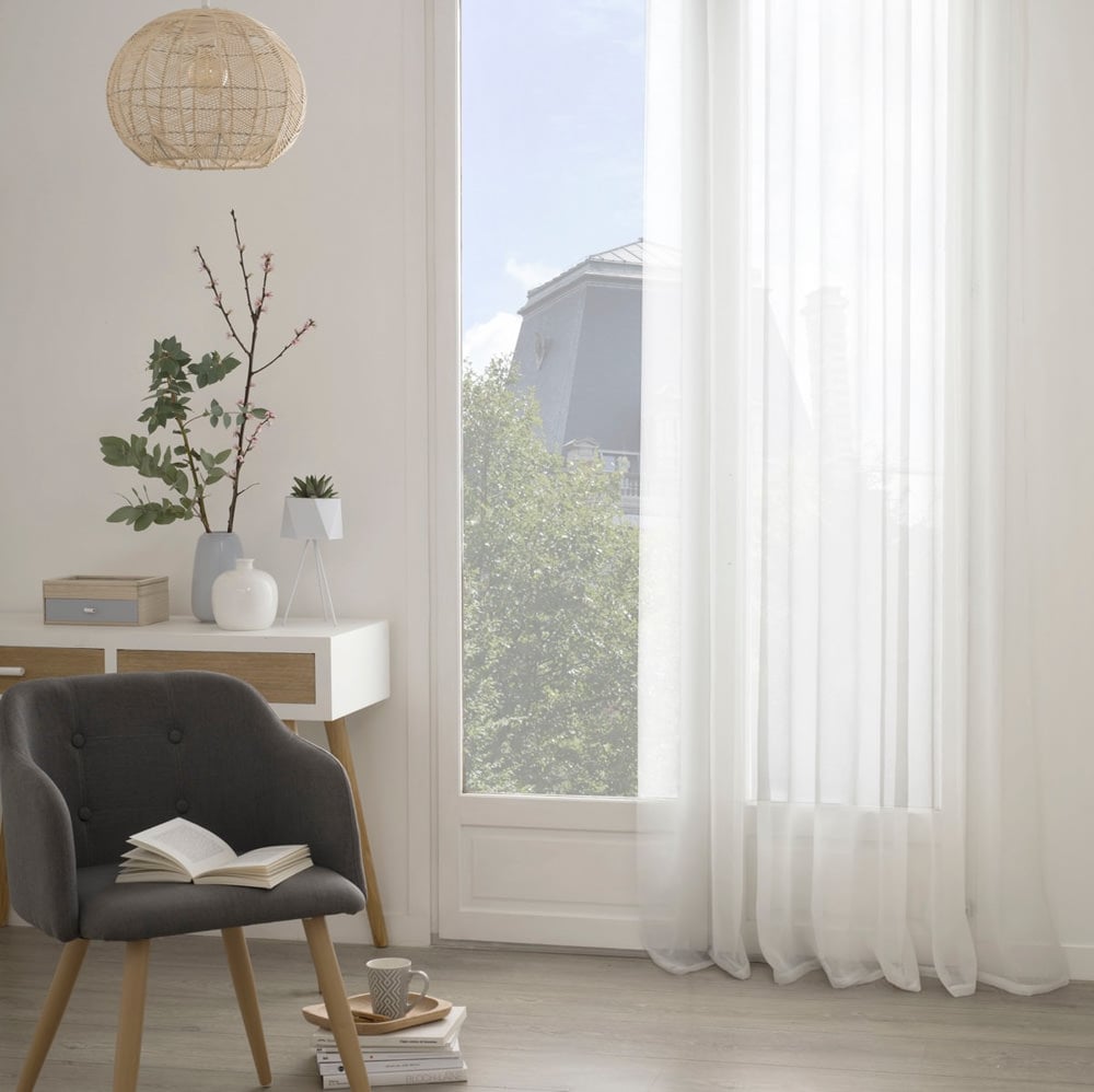 Cortina organza branca 140x240cm