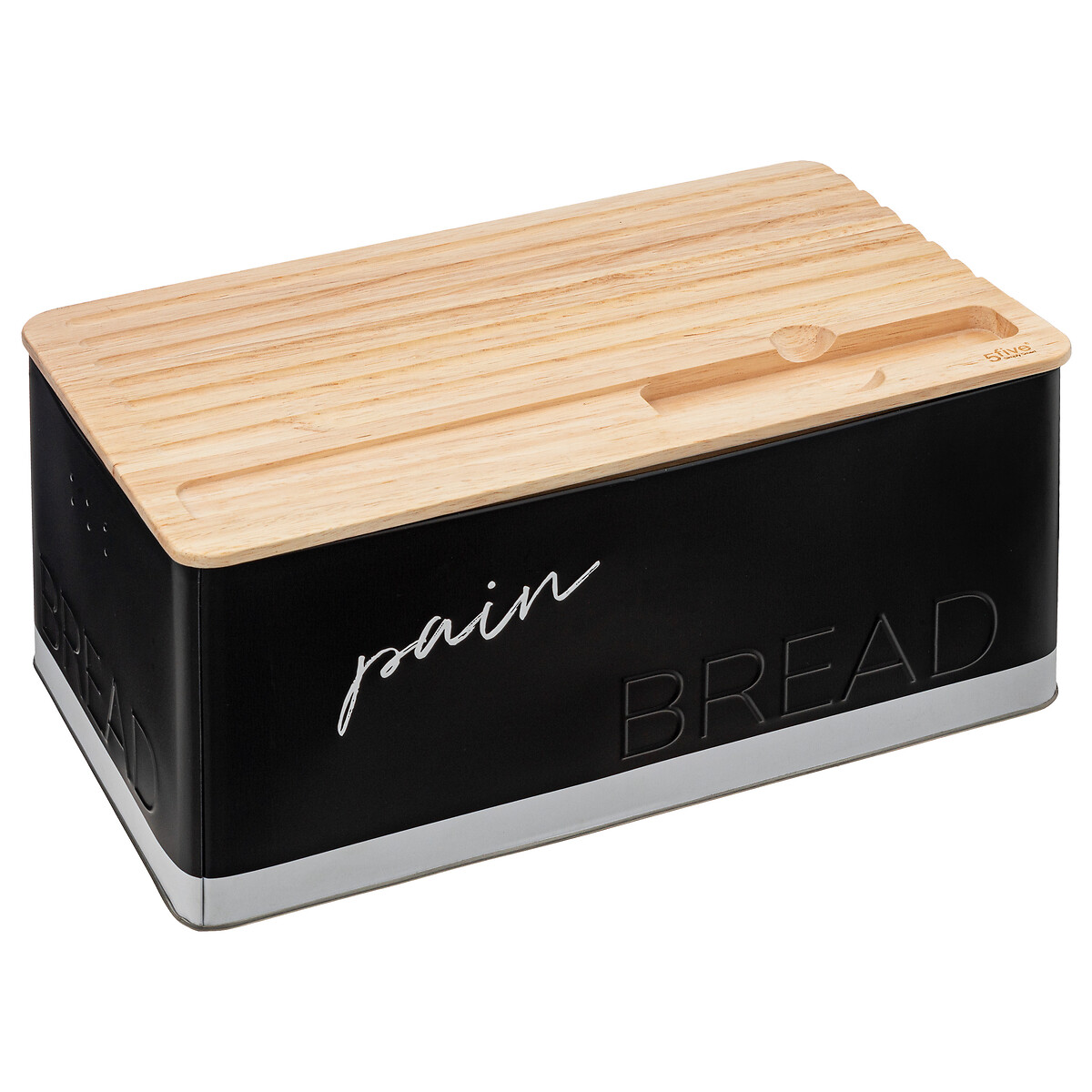 Caixa para p&atilde;o RELIEF com faca preta