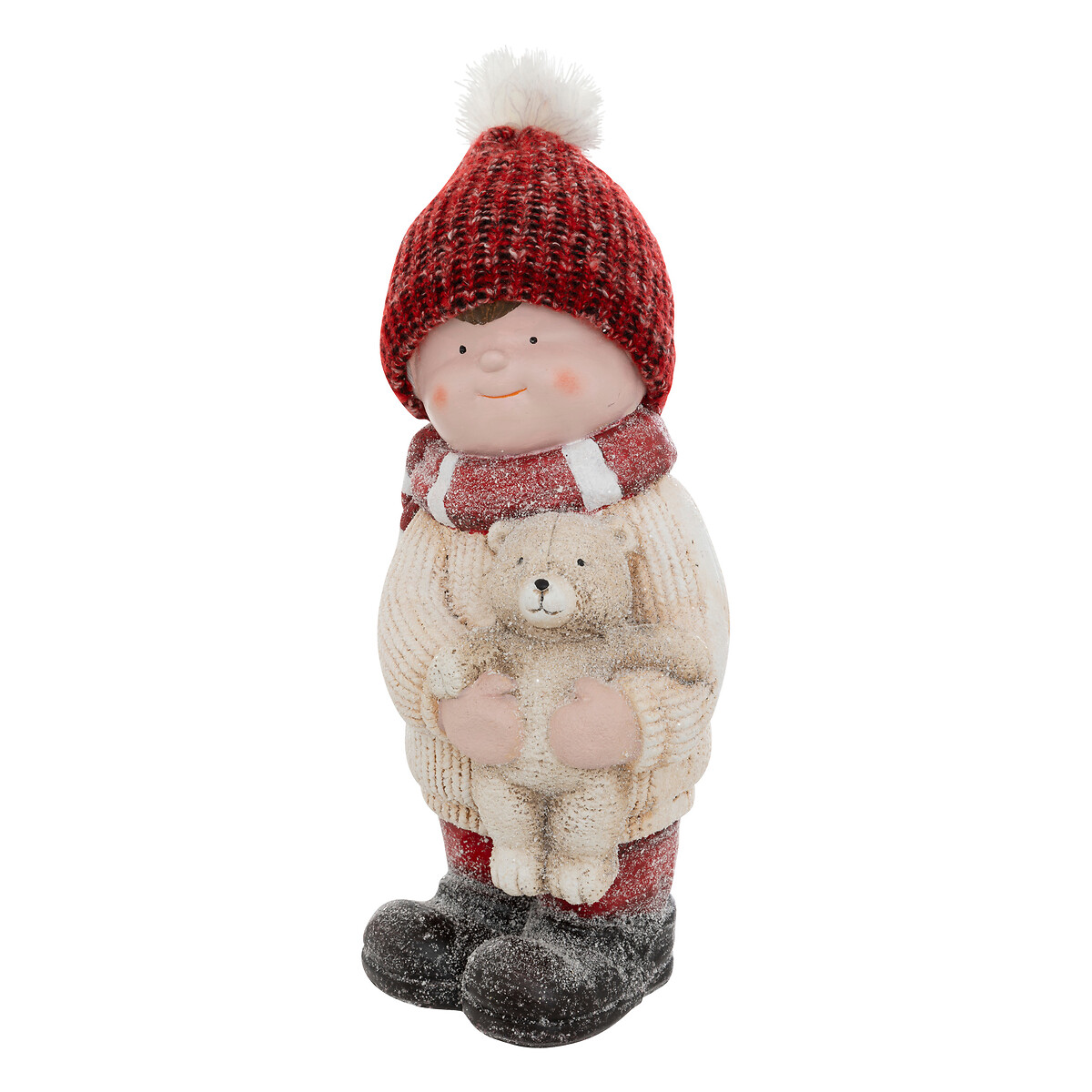Figura de menino com urso de peluche 38cm