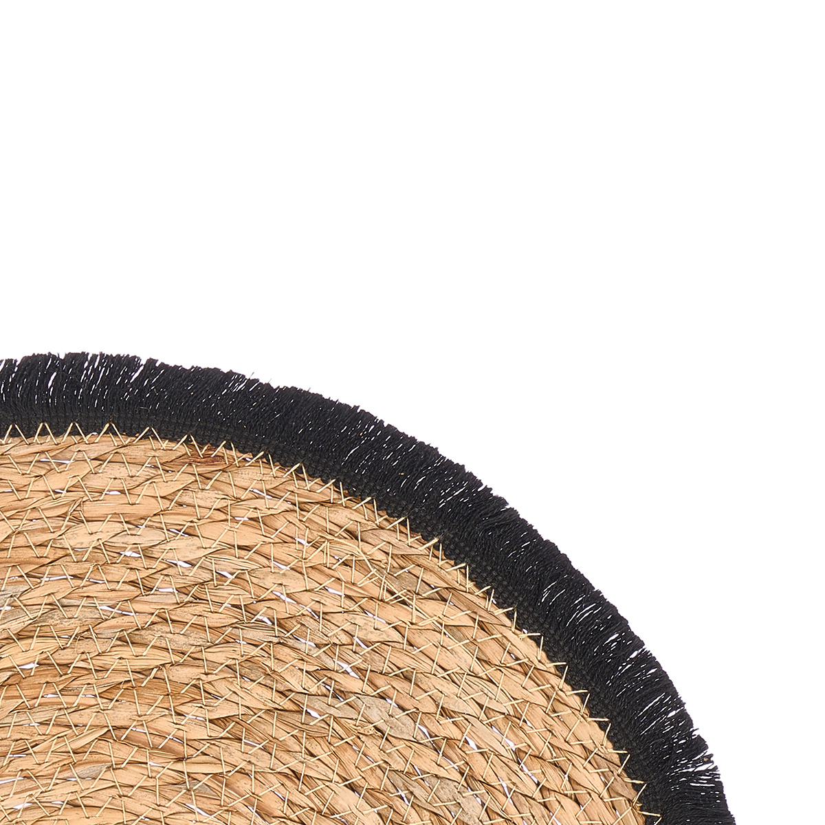 Individual de mesa com franjas preto 38cm