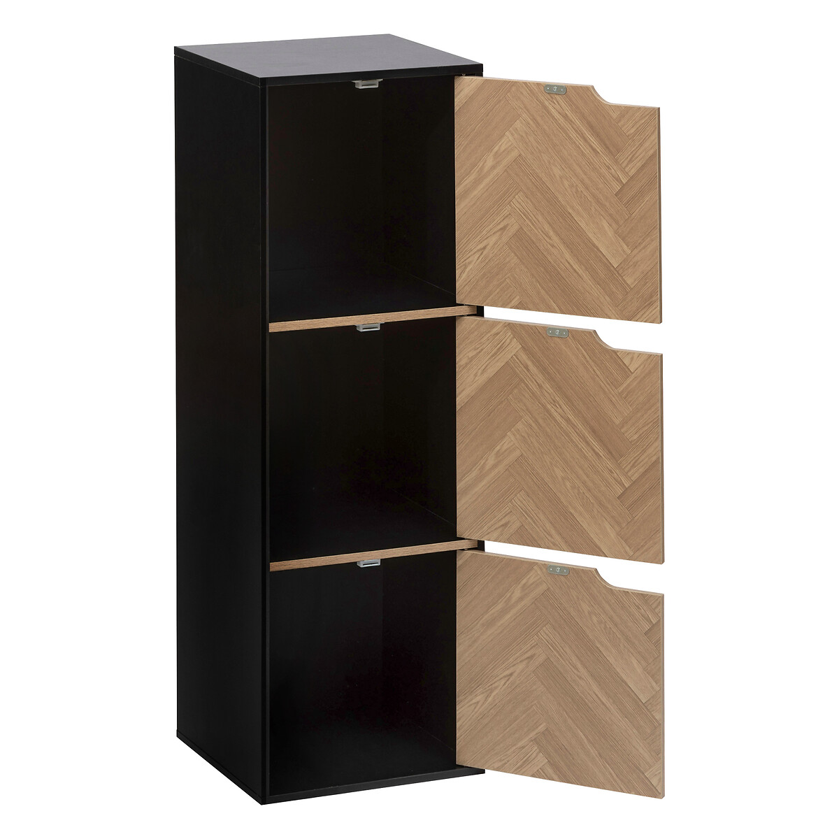 Estante mix CHEVRONS preto com 3 m&oacute;dulos