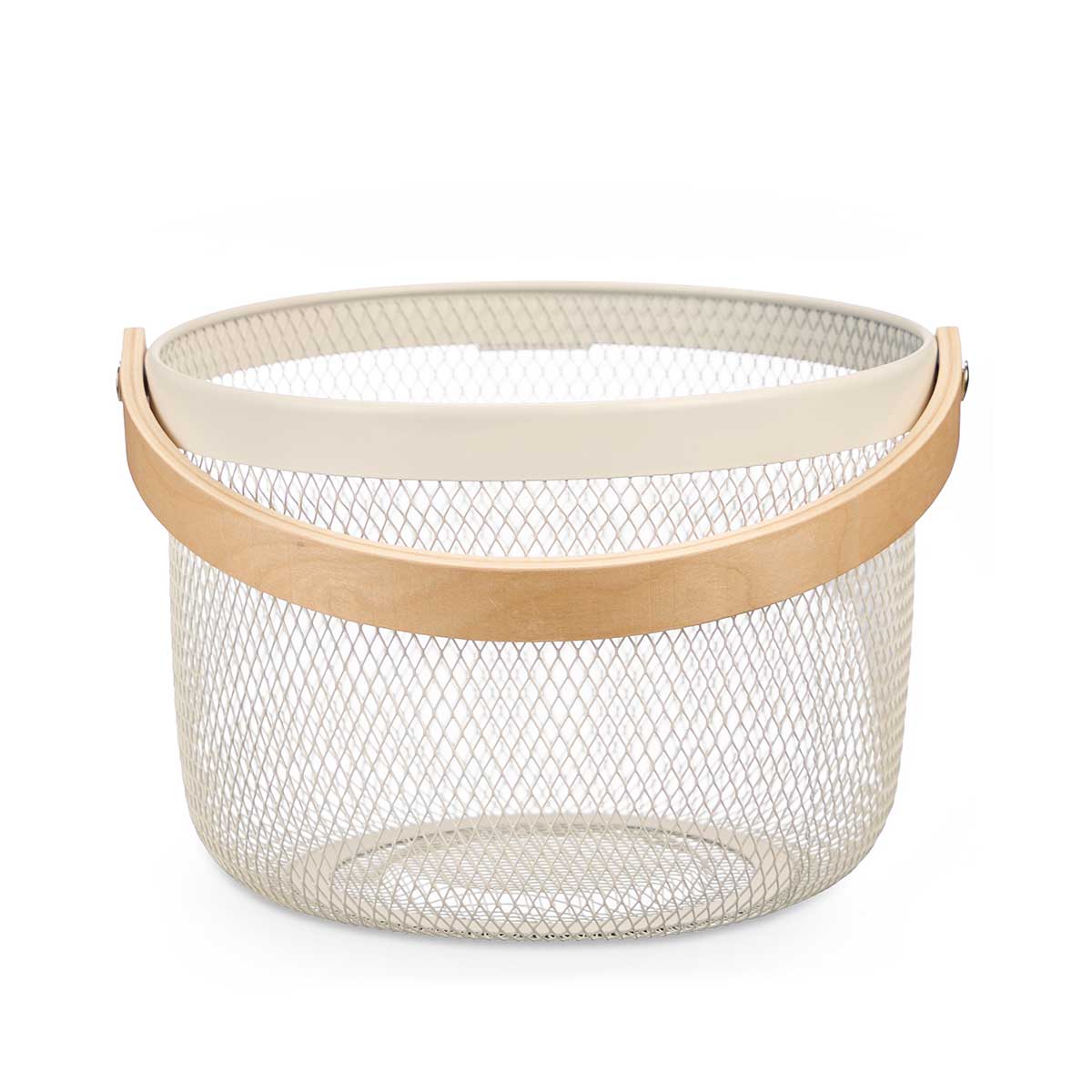 Fruteira branca em metal 25,5cm