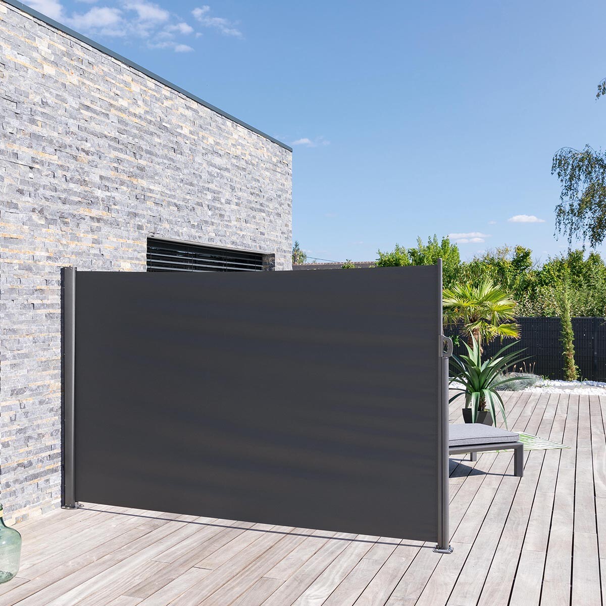Para-vento dobr&aacute;vel ANTAO cinza graphite 1,8x3m