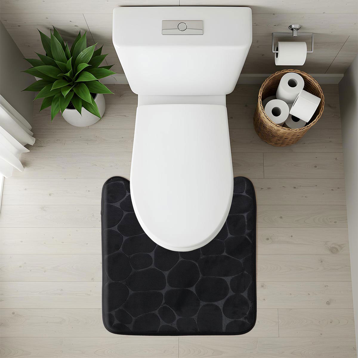 Tapete wc com contorno preto 45x50cm