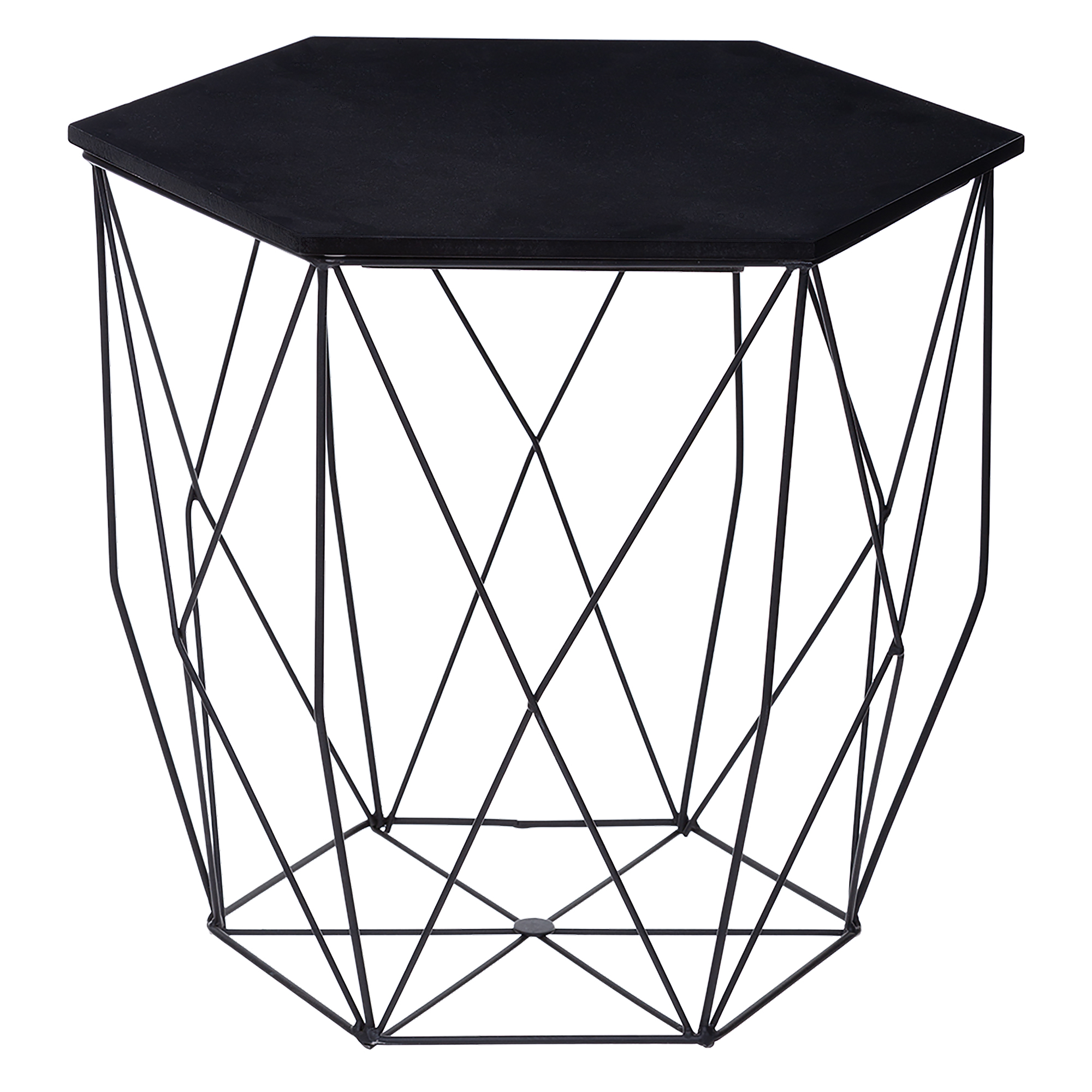 Mesa De Apoio Preta Em Metal 45.5X39.5X42Cm  