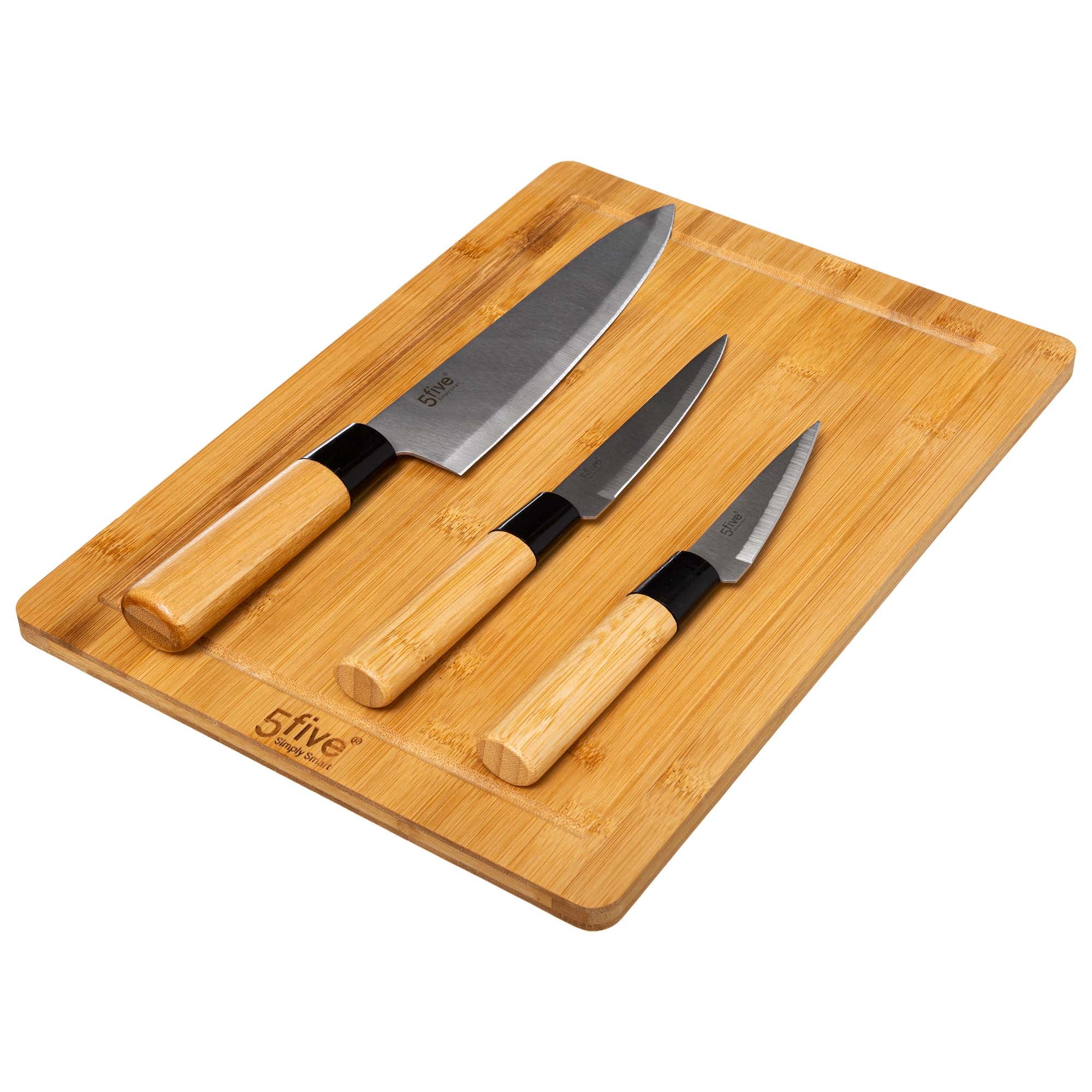 T&aacute;bua em bambu com 3 facas