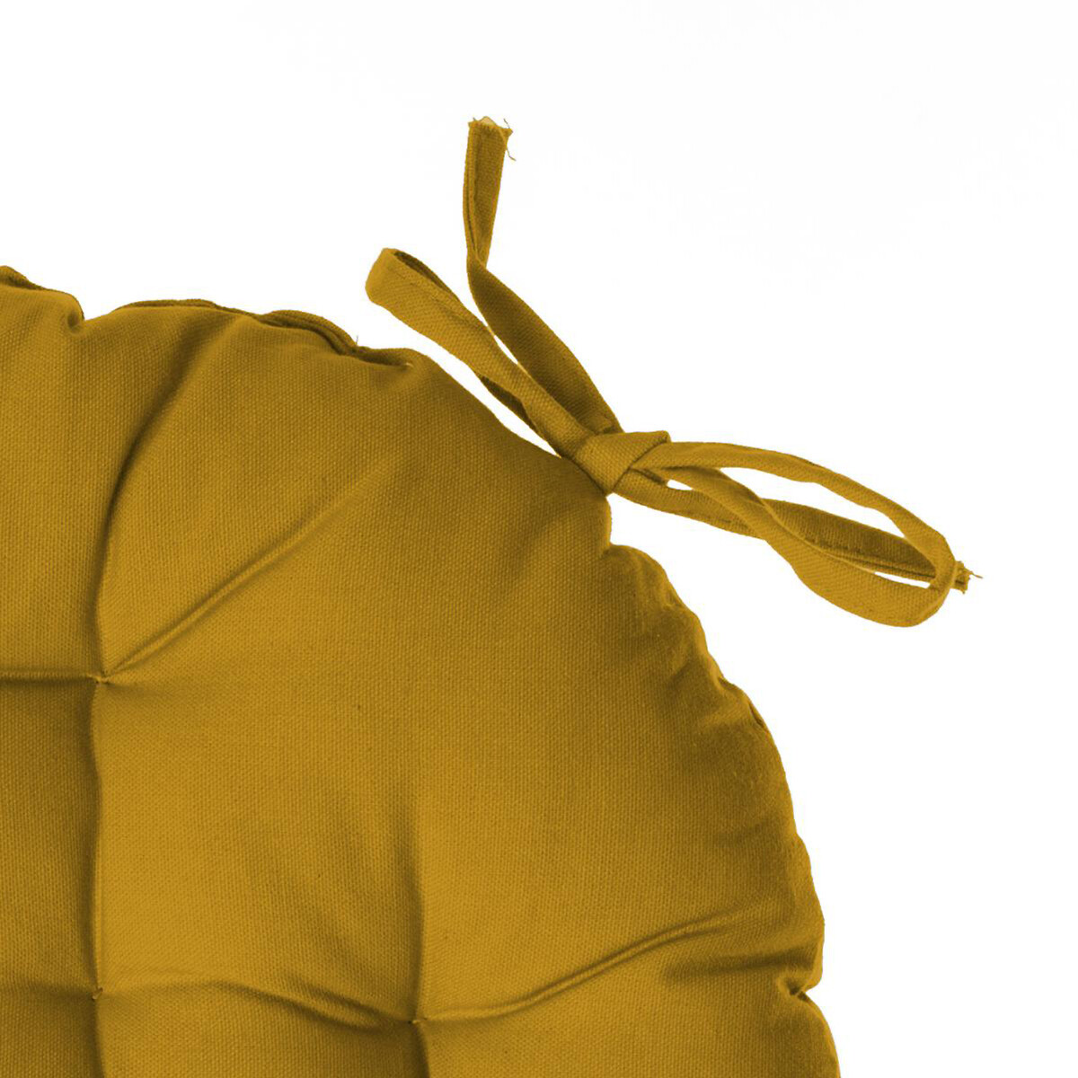 Coxim redondo amarelo em algod&atilde;o 38cm