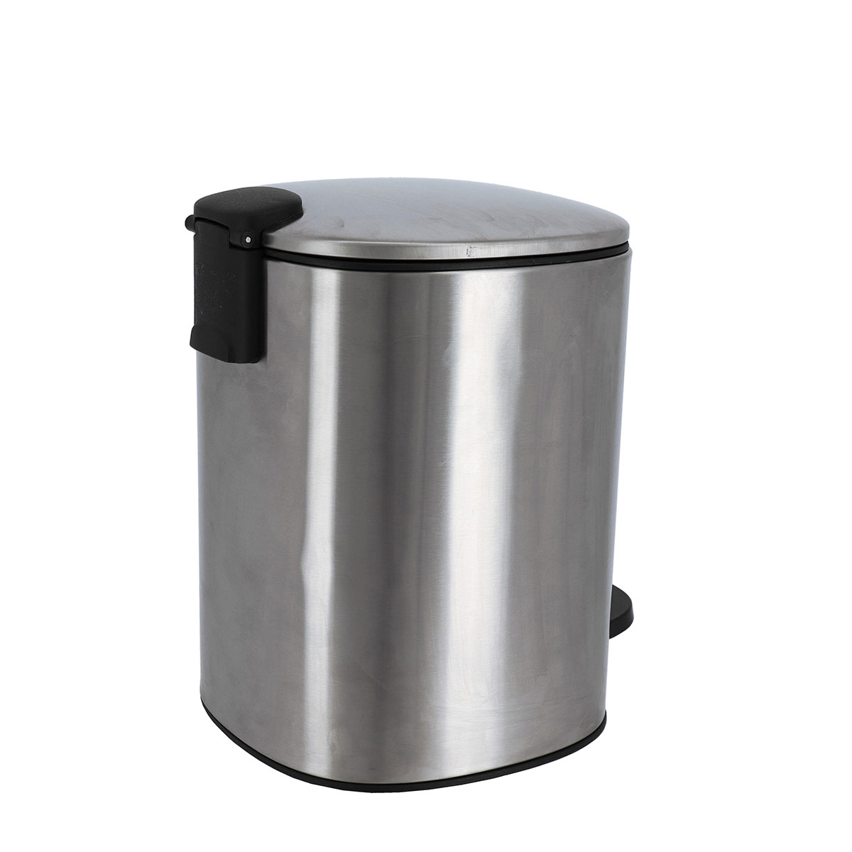 Balde wc com pedal e soft close prateado 5l