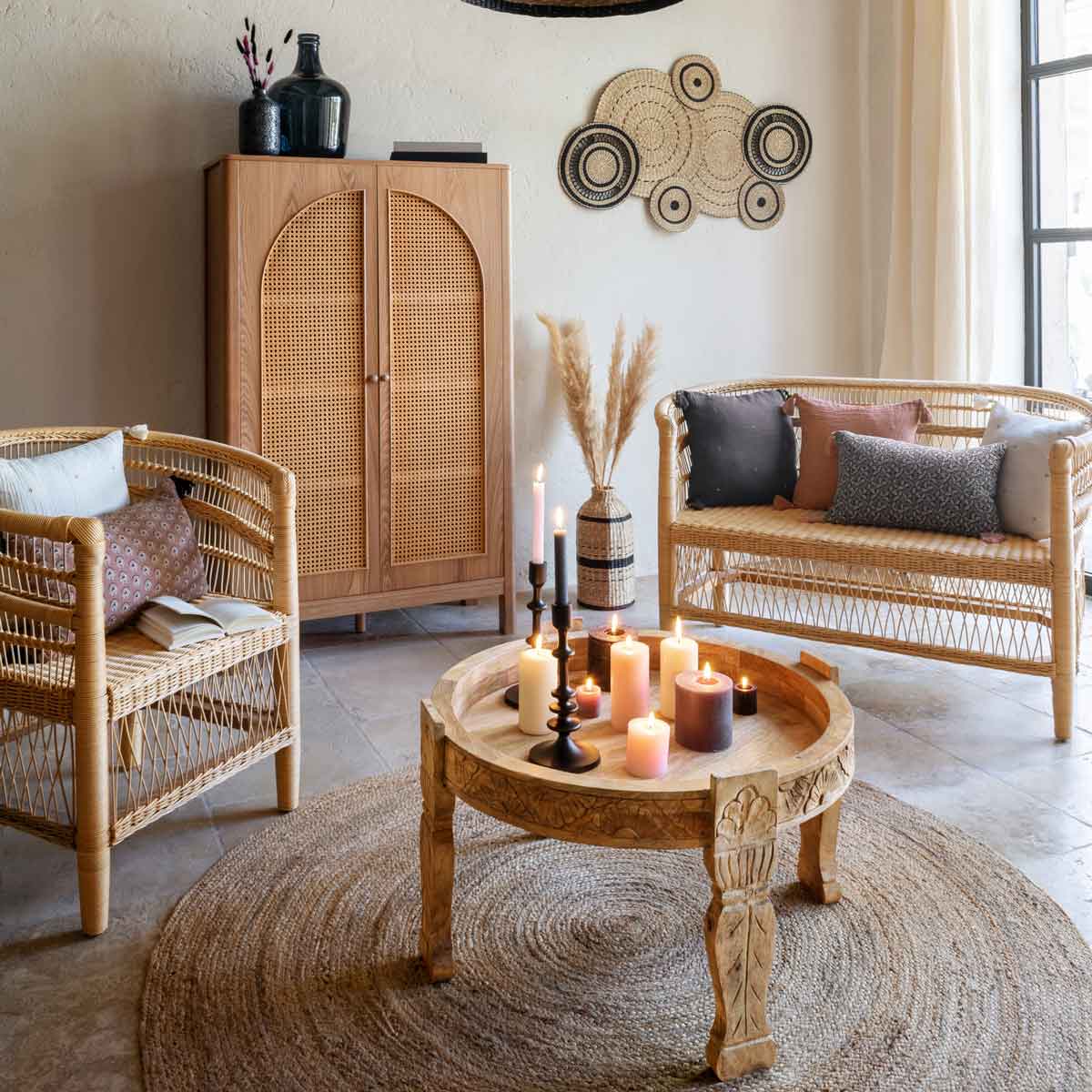 Estante com 2 portas TIRIA castanho 150,5cm