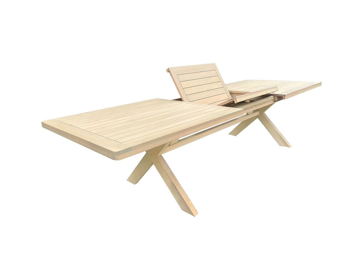 Mesa extens&iacute;vel XENIA em madeira eucalipto