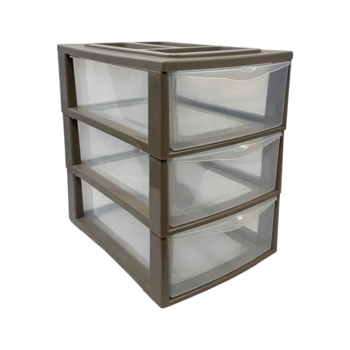 M&oacute;dulo com 3 gavetas MONZA taupe